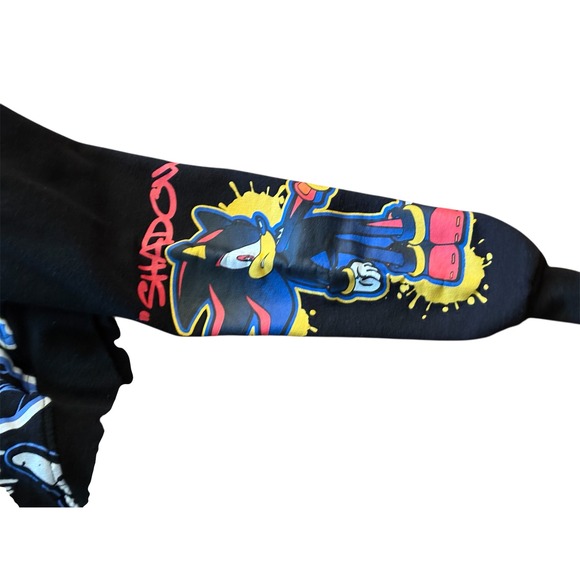Sonic the Hedgehog Kids Black Graphic Hoodie Shadow Knuckles Size 10/12 SEGA - Picture 4 of 8